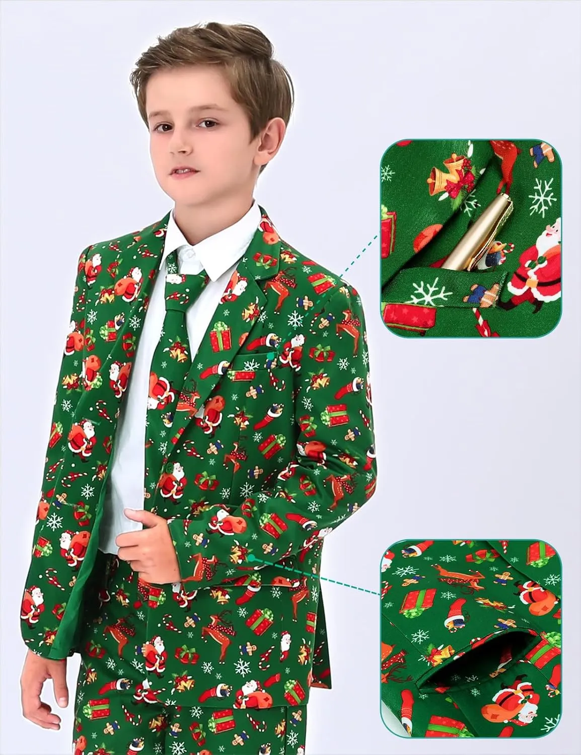 A&J DESIGN Boys Funny Print Suit for 6-16 Years