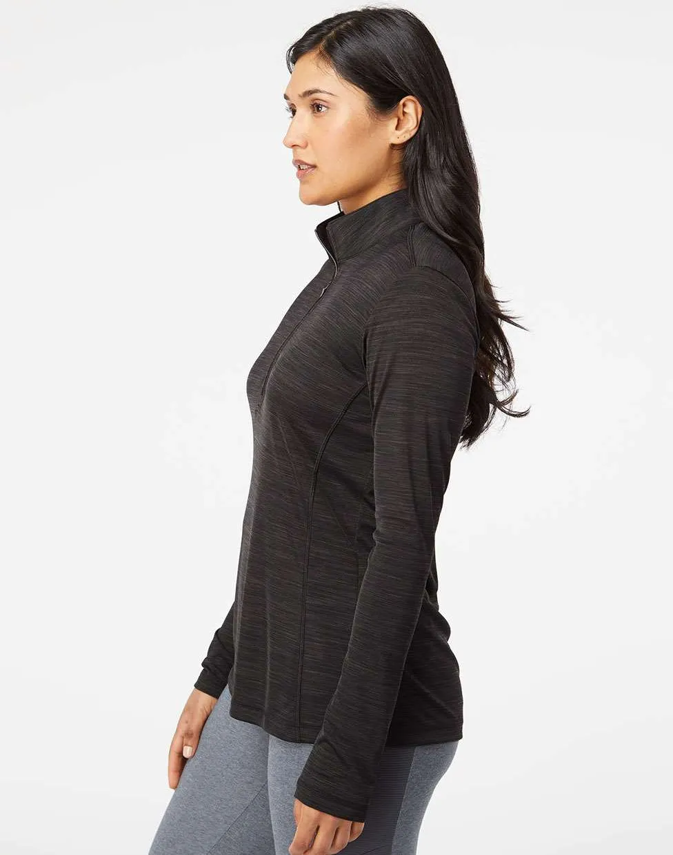 Adidas Ladies Lightweight Mélange QuarterZip Pullover