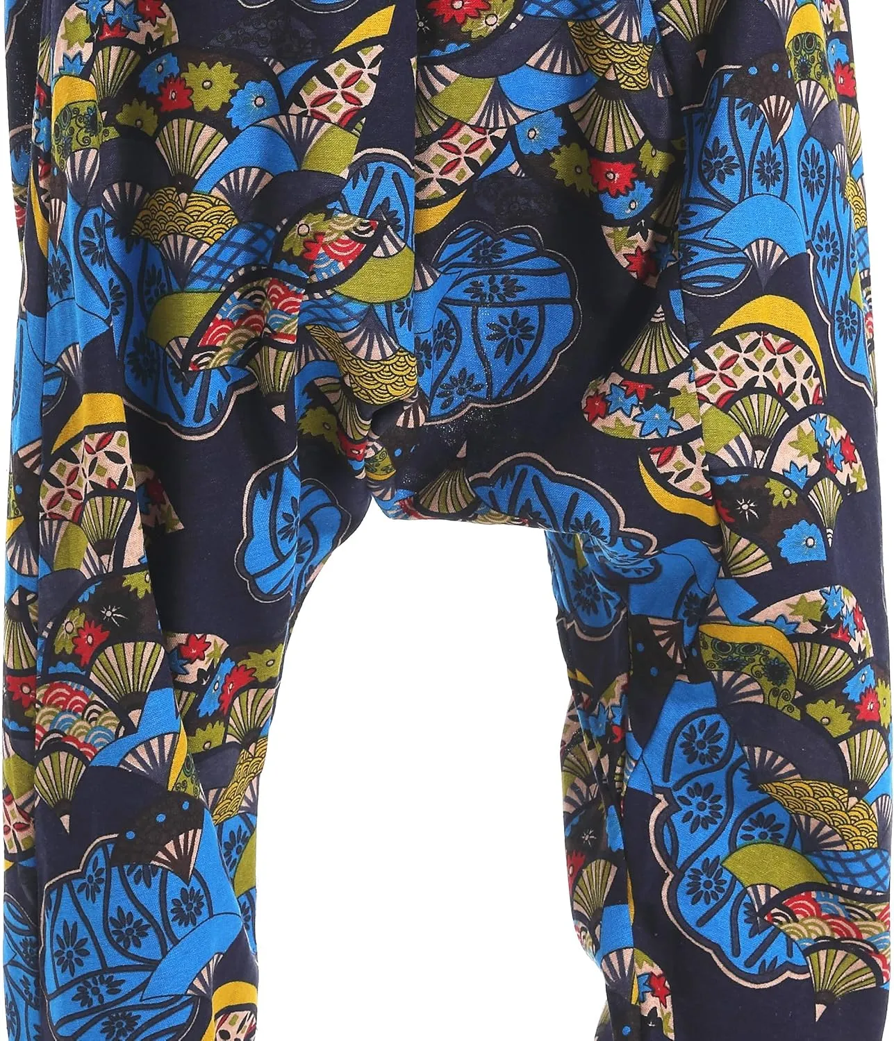 AITFINEISM Men's Drawstring Aladdin Hippie Harem Pants Loose Drop Crotch Trousers