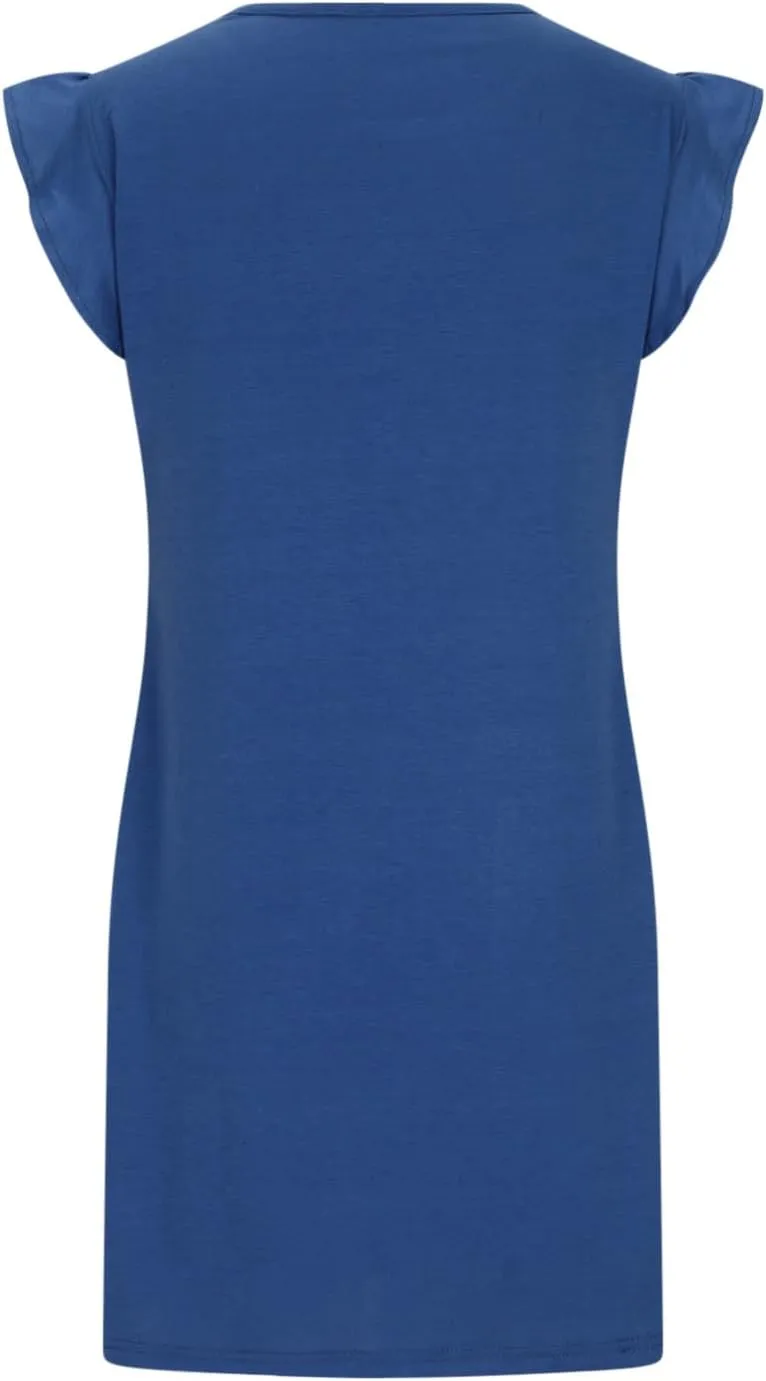Akklian Women's Summer Dresses 2024 Beach Casual Ruffle Sleeveless Crewneck Tank Loose Mini Dress Sundress with Pocket S-XL