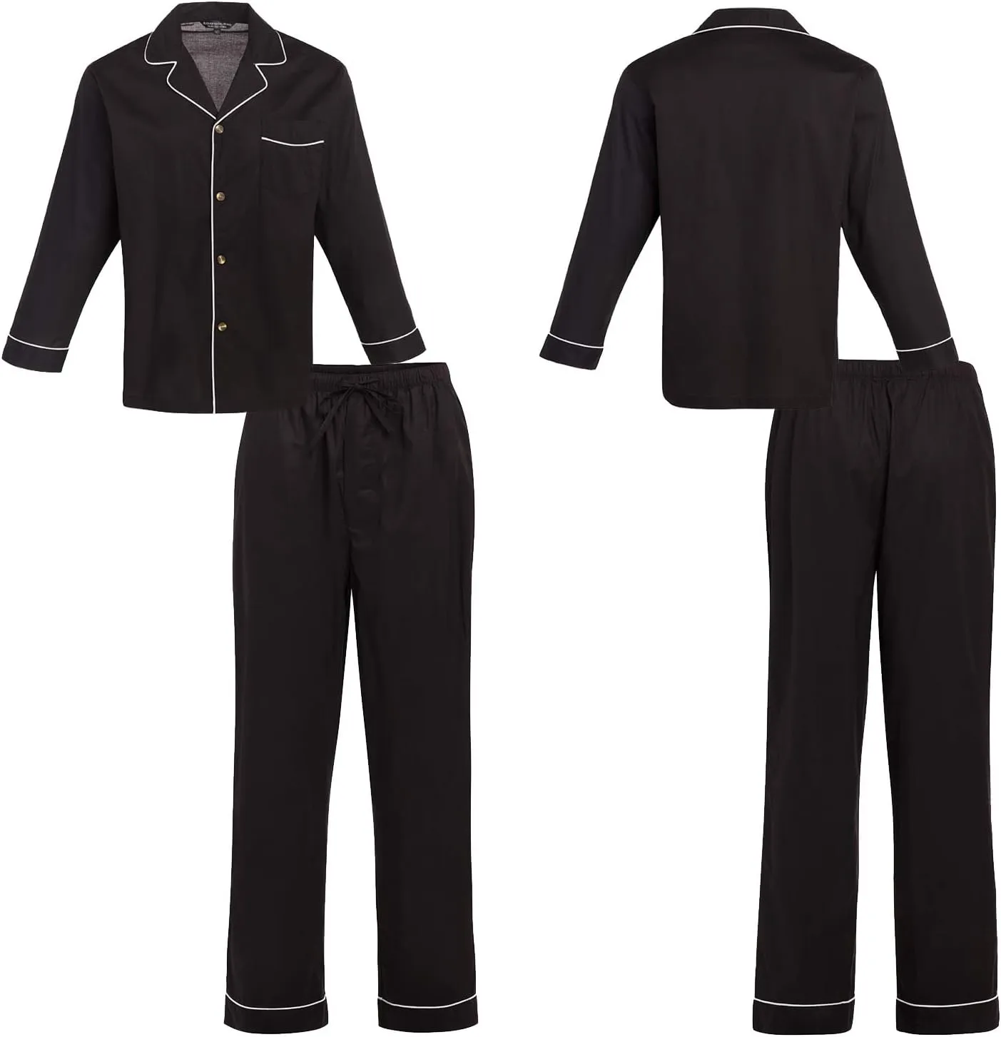 Alexander Del Rossa Men's Fleece Pajamas Set, Mens Warm Pajamas Set for, Mens Fleece PJs