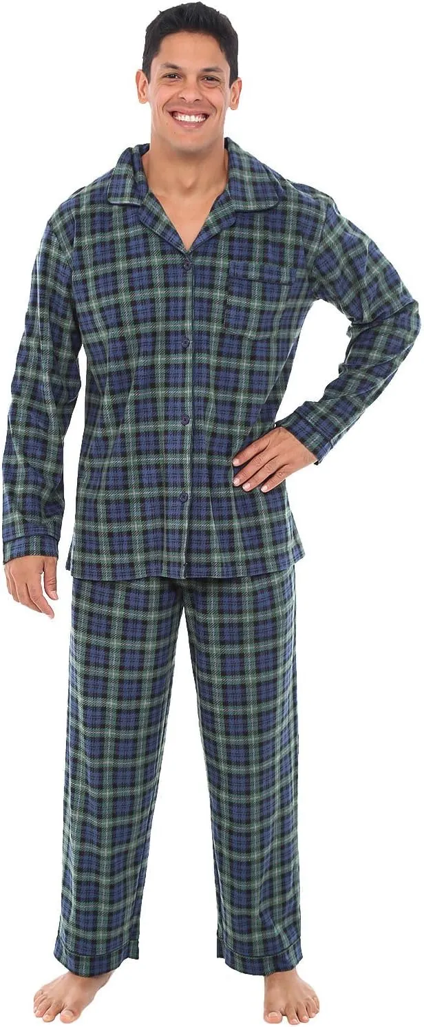 Alexander Del Rossa Men's Fleece Pajamas Set, Mens Warm Pajamas Set for, Mens Fleece PJs