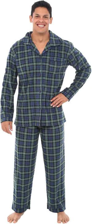 Alexander Del Rossa Men's Fleece Pajamas Set, Mens Warm Pajamas Set for, Mens Fleece PJs