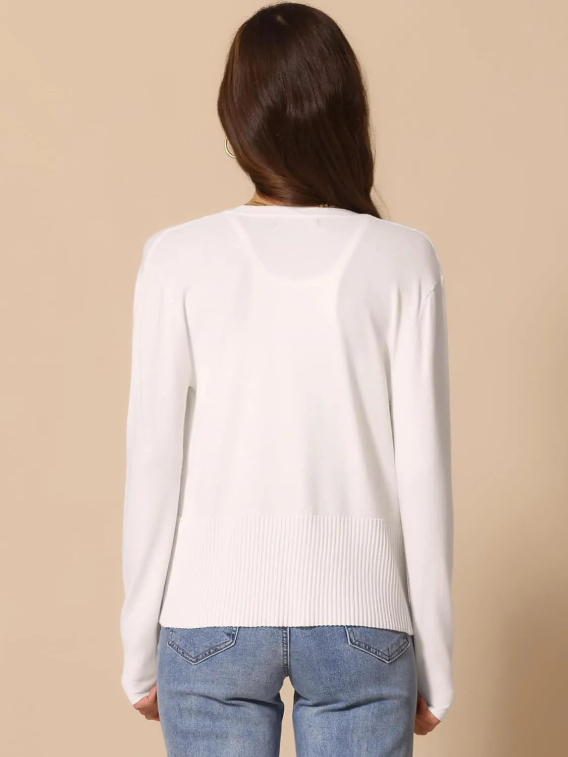 Allegra K Casual Knit Cardigan for Women's Open Front Long Sleeve Lightweight Outwear