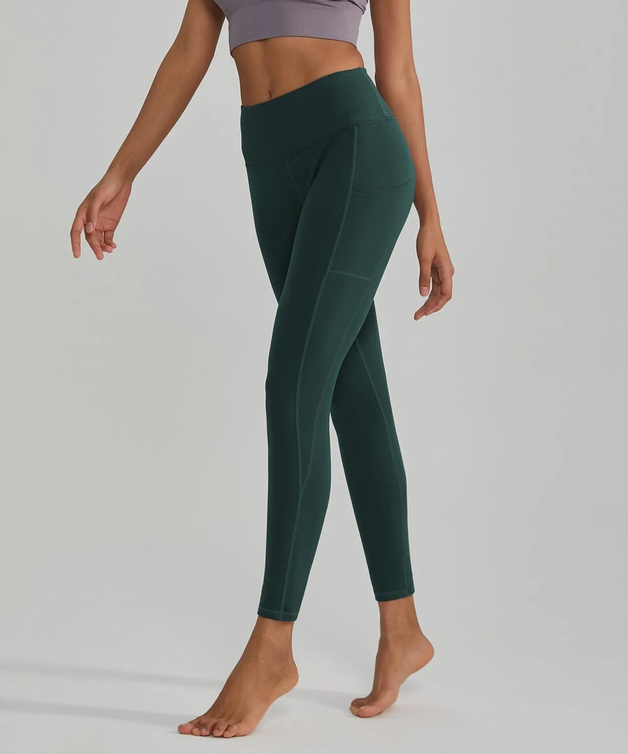 ALONG FIT Anti-Nail Leggings for Women, Non-See-Through Yoga Pants with Phone Pockets, Tummy Control Full-Length/Capri Tights