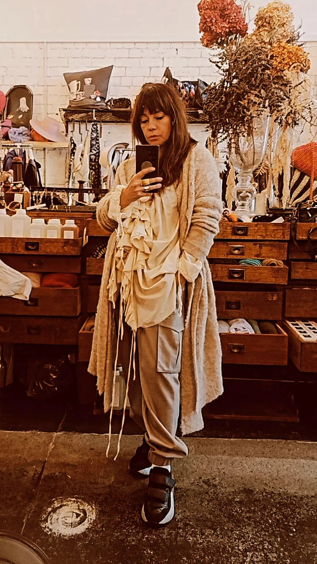 Alpaca Distressed spider lace cardigan Khaki