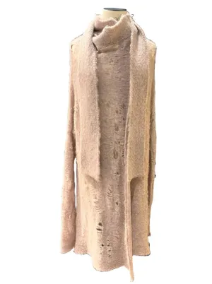 Alpaca Distressed spider lace cardigan -Washed Pink