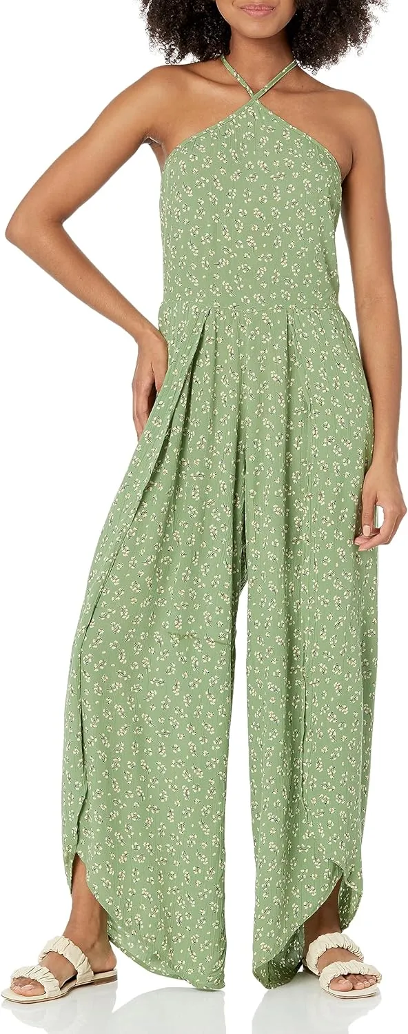Angie Womens Women's Halter Jumpsuit With Wrap Pant