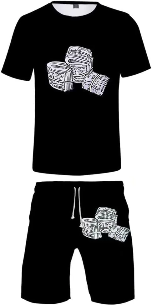 Anime Shirt and Shorts Sets Casual Tshit and Pants Beach Tracksuits Swim Trunks Suit for Men Women