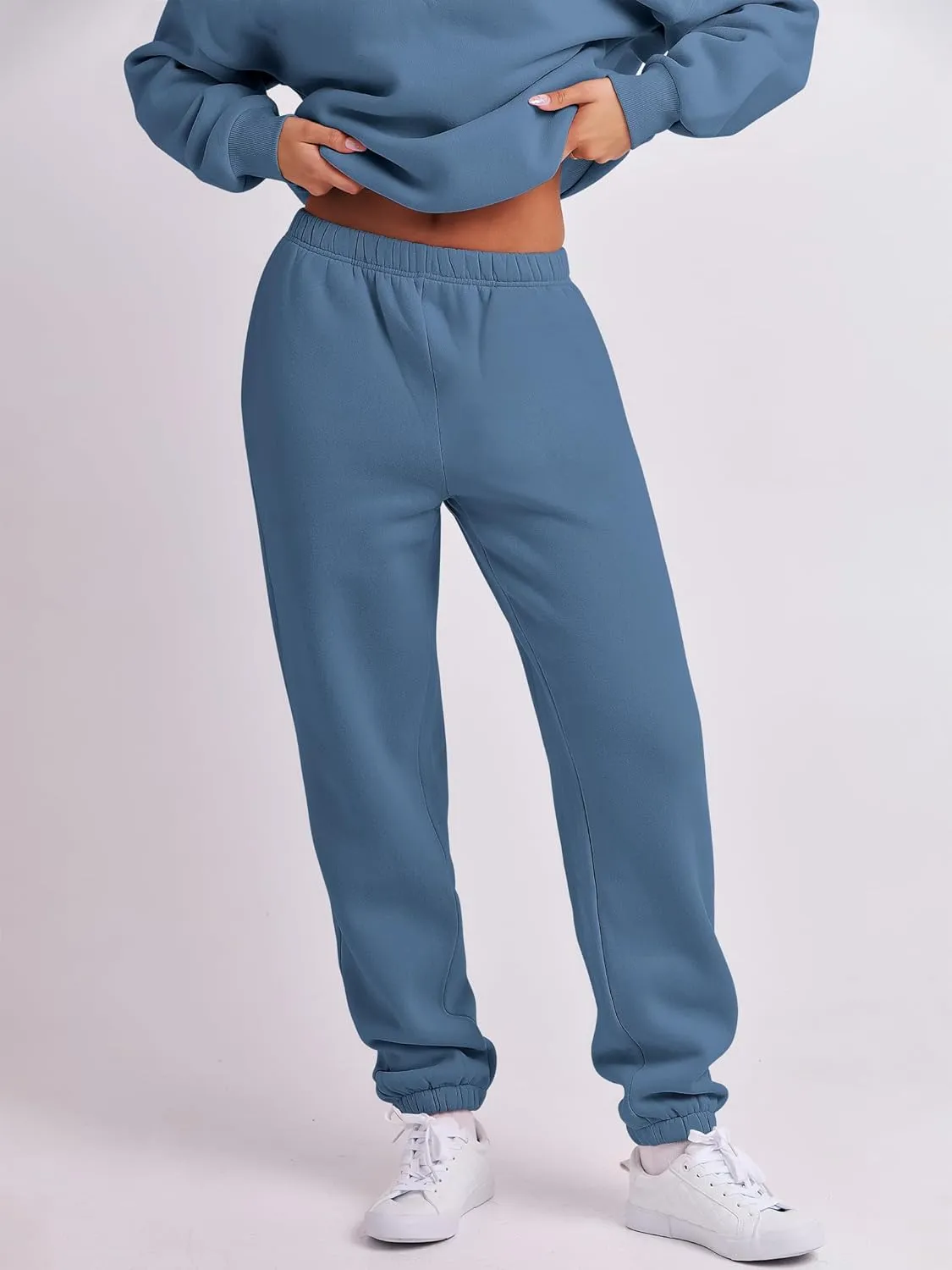 ANRABESS Women 2 Piece Outfits Sweatsuit Oversized Half Zip Sweatshirt Jogger Sweatpants Tracksuit Lounge Set 2024 Clothes