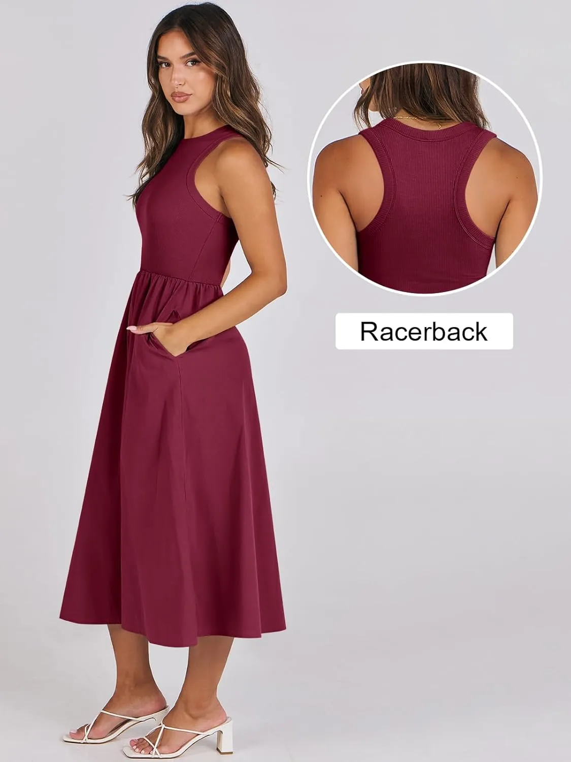 ANRABESS Womens 2025 Summer Casual Maxi Dress A line Tiered Flowy Short Sleeve Crewneck T Shirt Beach Travel Long Dresses
