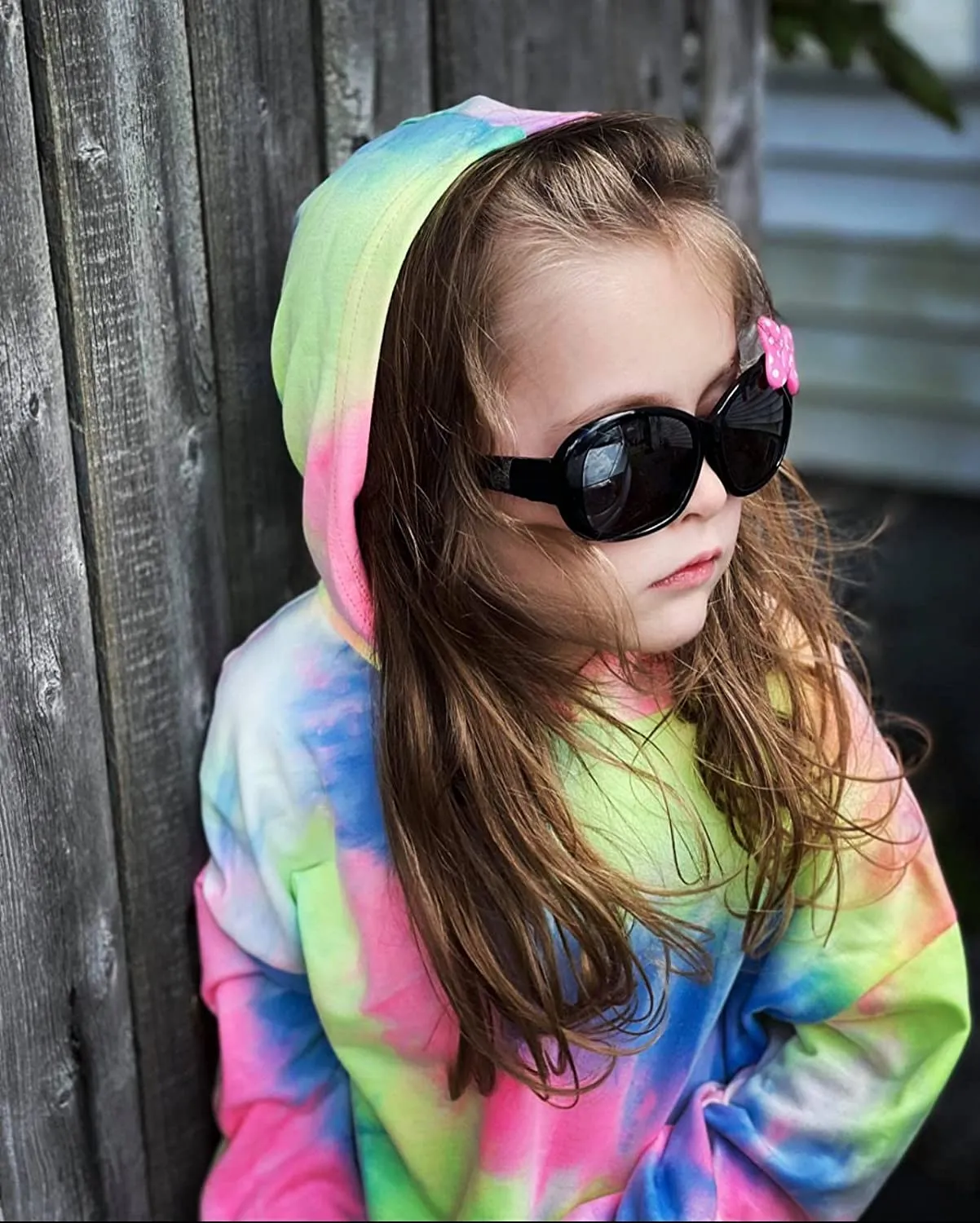 Arshiner Girls Crop Tops Tie-Dye Hoodies Kids Long Sleeve Sweatshirts