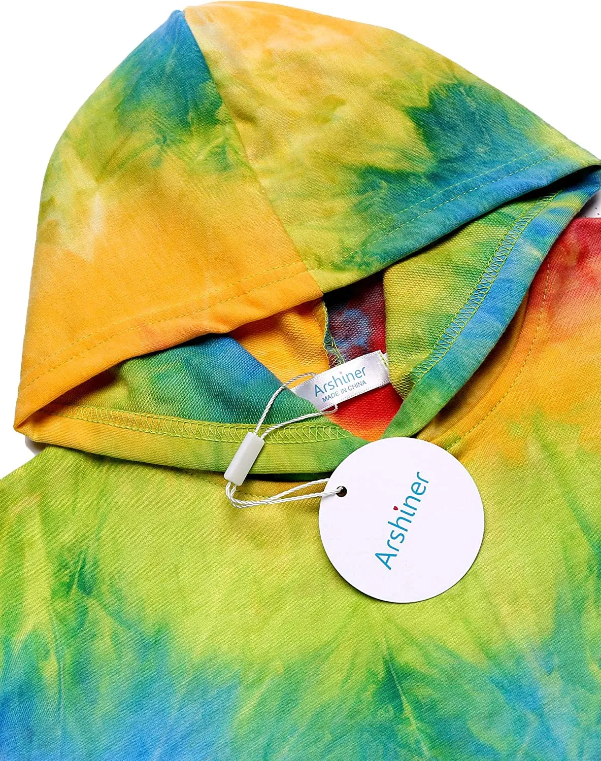 Arshiner Girls Crop Tops Tie-Dye Hoodies Kids Long Sleeve Sweatshirts