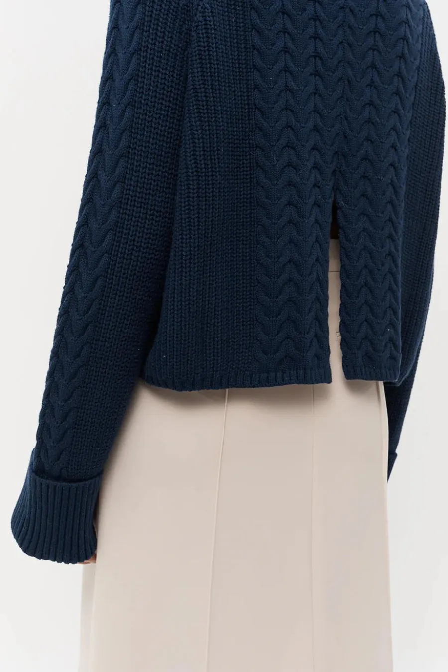 Austin Cable Knit Jumper Dark Navy