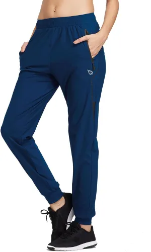 baleaf Women's Joggers Running Hiking Pants Lightweight Quick Dry Athletic Travel Workout with Zipper Pockets