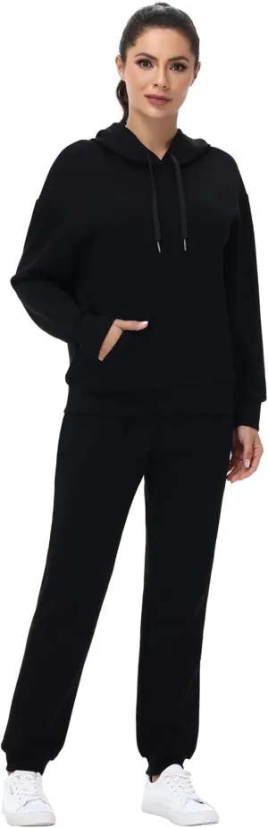 Blaosn Workout 2 Piece Sweatsuits Sets for Women Oversized Hoodie Sweatshirts Jogger Pants Matching Outfits Lounge Clothes