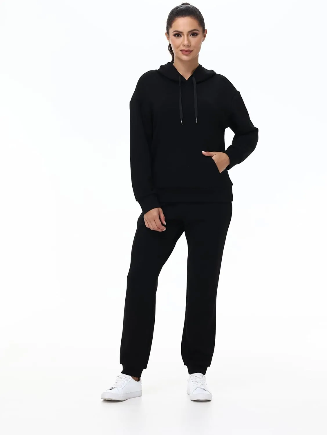 Blaosn Workout 2 Piece Sweatsuits Sets for Women Oversized Hoodie Sweatshirts Jogger Pants Matching Outfits Lounge Clothes