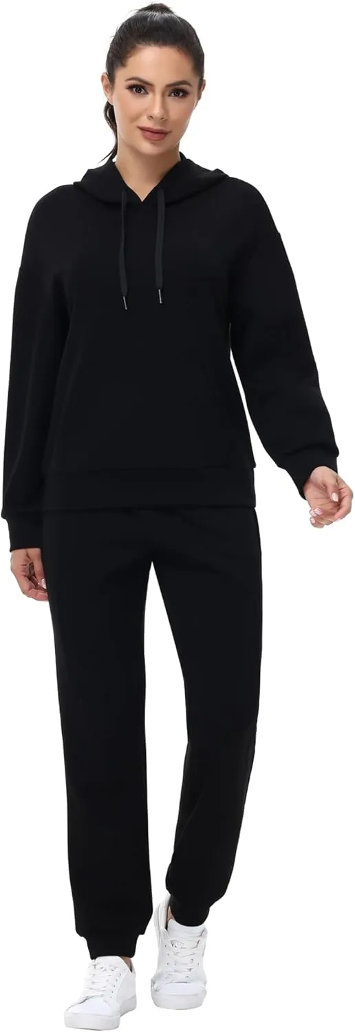 Blaosn Workout 2 Piece Sweatsuits Sets for Women Oversized Hoodie Sweatshirts Jogger Pants Matching Outfits Lounge Clothes