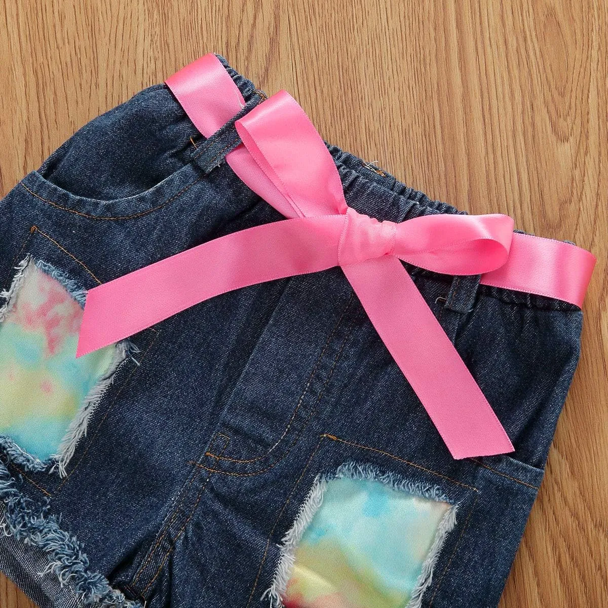 Bmnmsl Baby Toddler Girls Floral Short Sleeve Tops T-Shirt Vest & Denim Shorts Set Kids 1T 2T 3T 4T 5T Clothes Summer Outfits