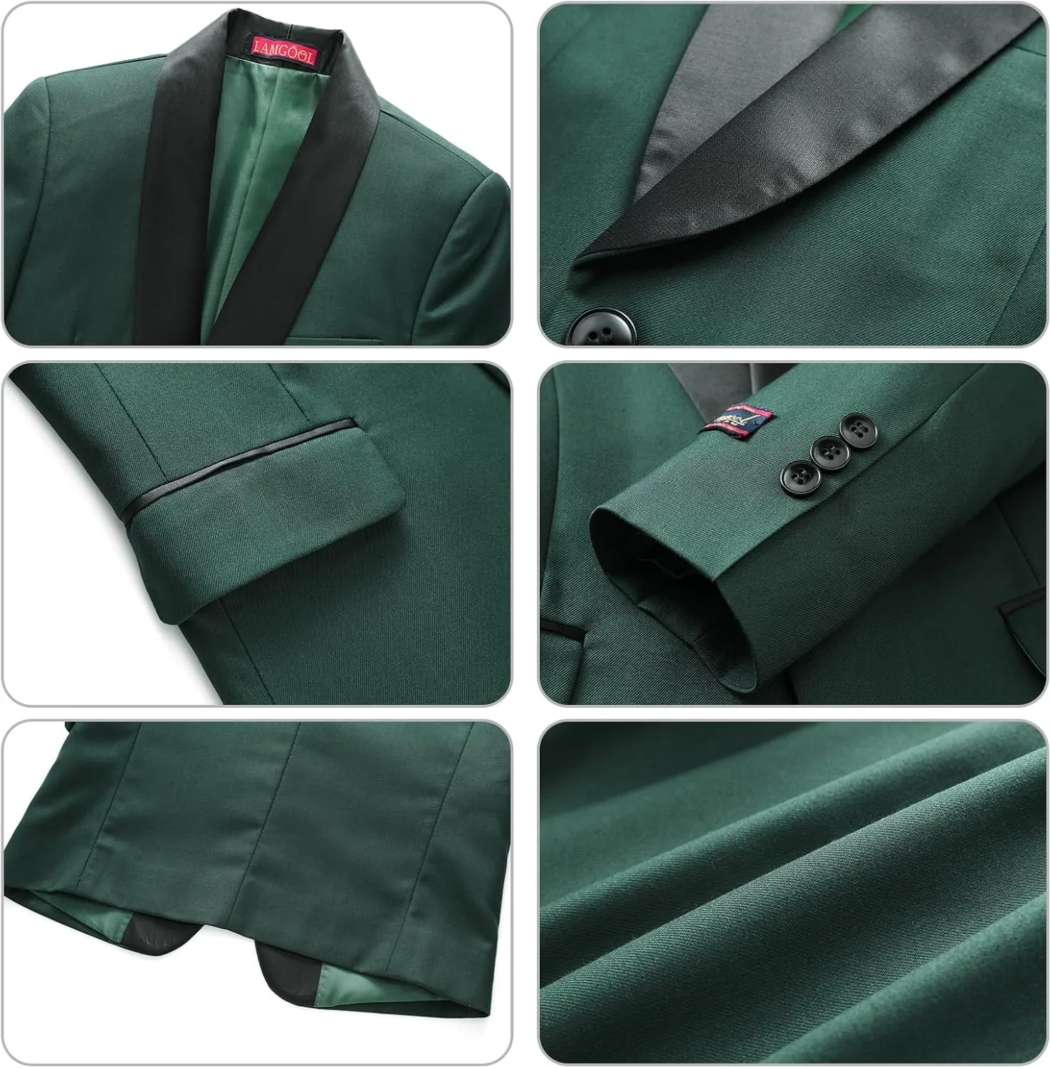 Boy Suits 3 Piece Slim Fit Formal Suit Set with Tuxedo Jacket Vest Pants for Kids Wedding Ring Bearer Party