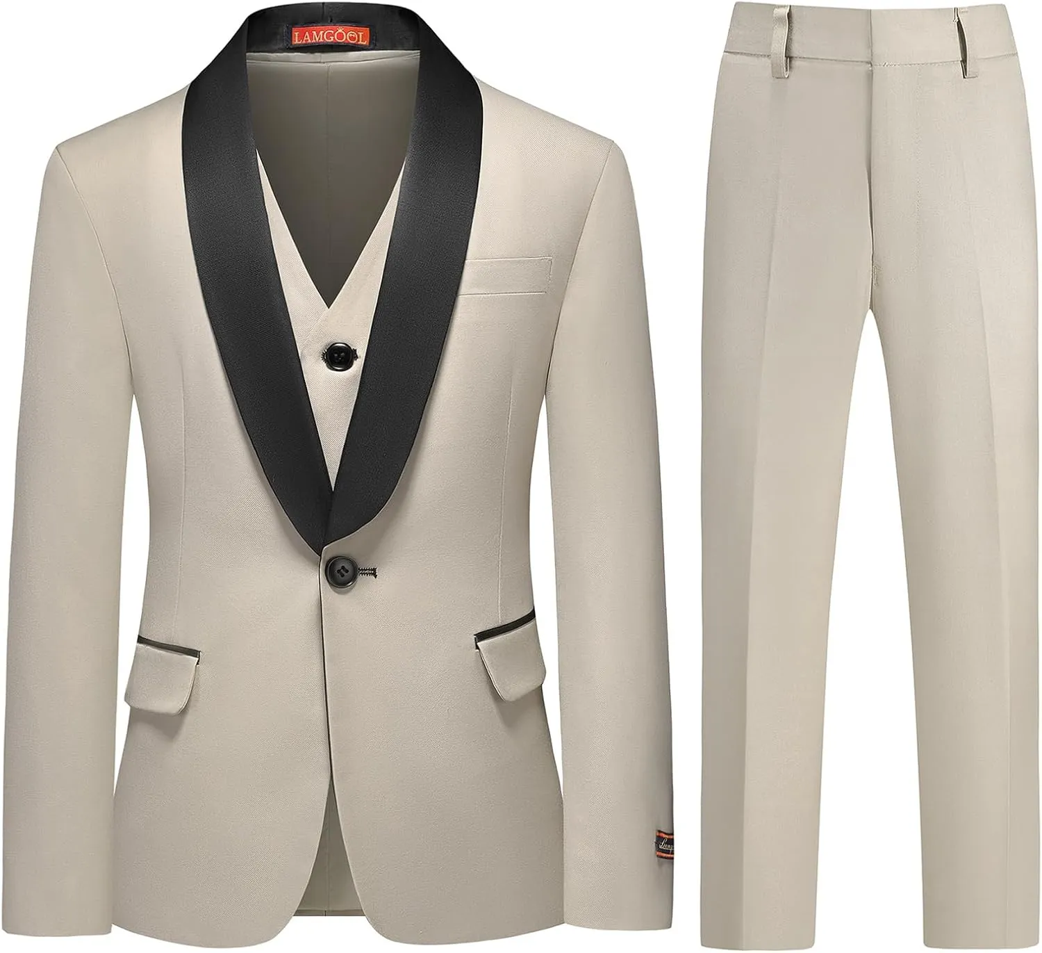 Boy Suits 3 Piece Slim Fit Formal Suit Set with Tuxedo Jacket Vest Pants for Kids Wedding Ring Bearer Party