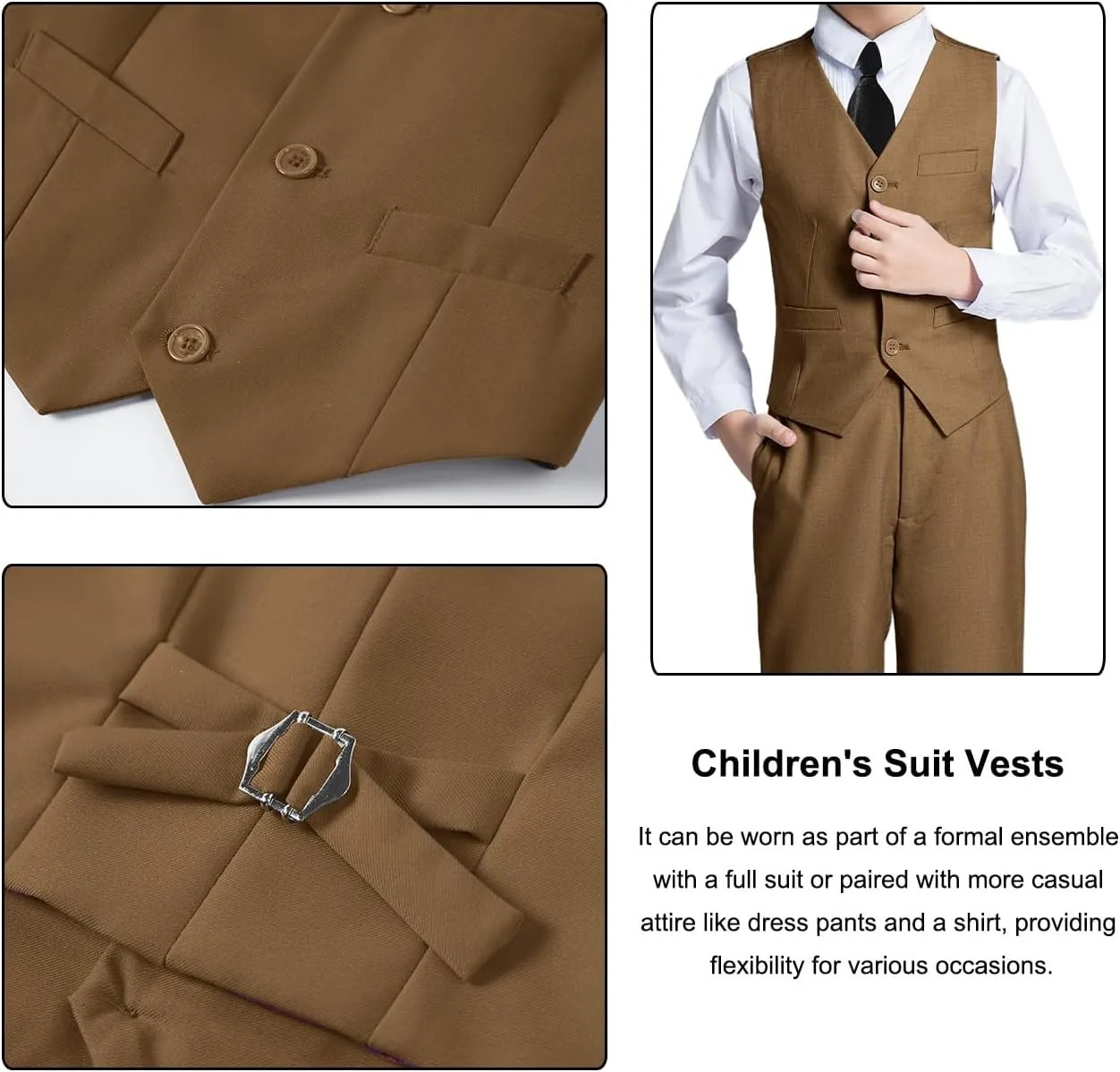 Boys Suit for Kids Teens Formal 5 Piece Tuxedo Suit Set
