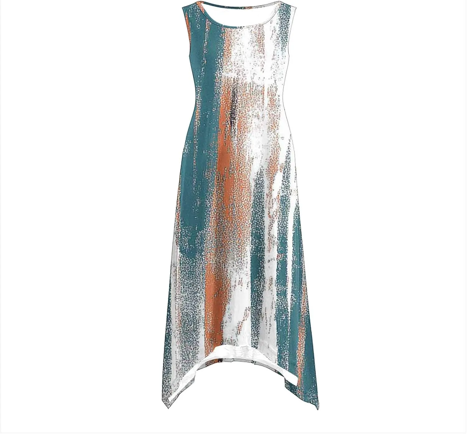 Casual Dresses for Women Summer Sleeveless Floral Beach Sundresses Flowy Irregular Hem Wedding Guest Midi Dress