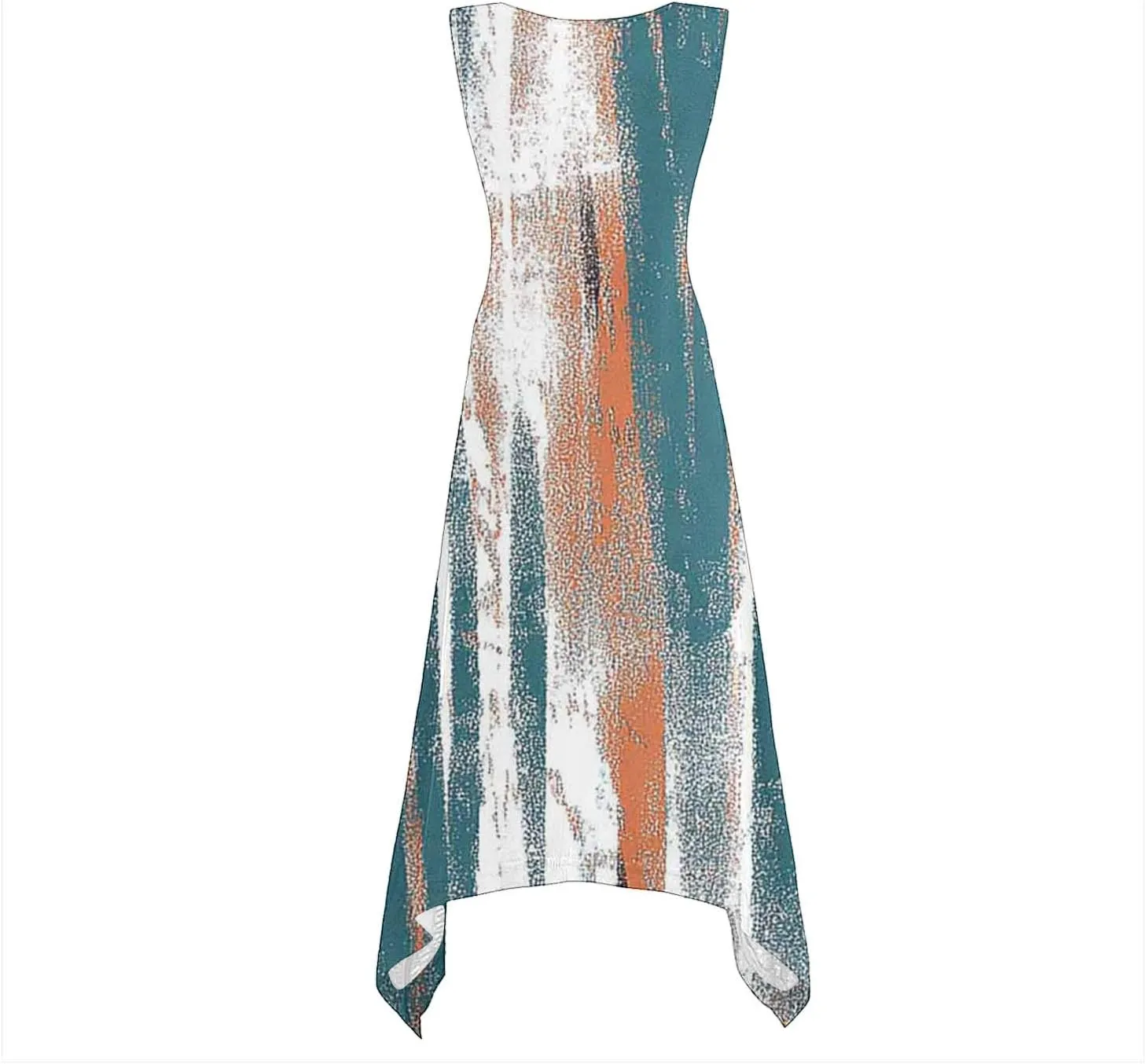 Casual Dresses for Women Summer Sleeveless Floral Beach Sundresses Flowy Irregular Hem Wedding Guest Midi Dress