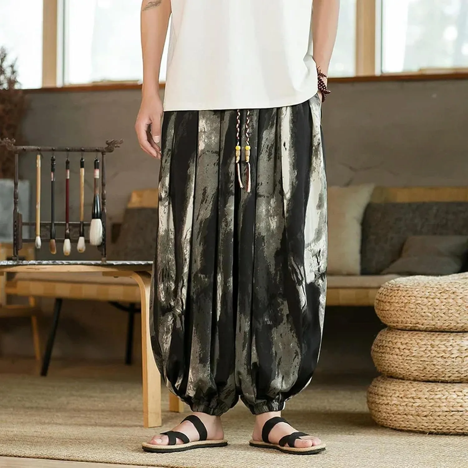 Casual Multi-Pocket Wide-Leg Pants Men's Vintage Loose Harem Pants Women Trousers Streetwear Oversize 5XL