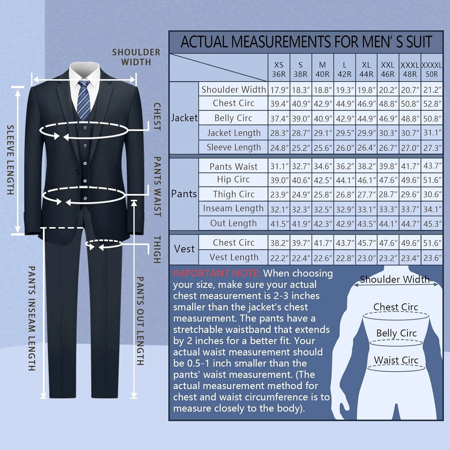 Cooper & Nelson 3 Piece Mens Suit Set, Slim Fit Suit for Men, Solid Jacket, Vest, Pants and Tie
