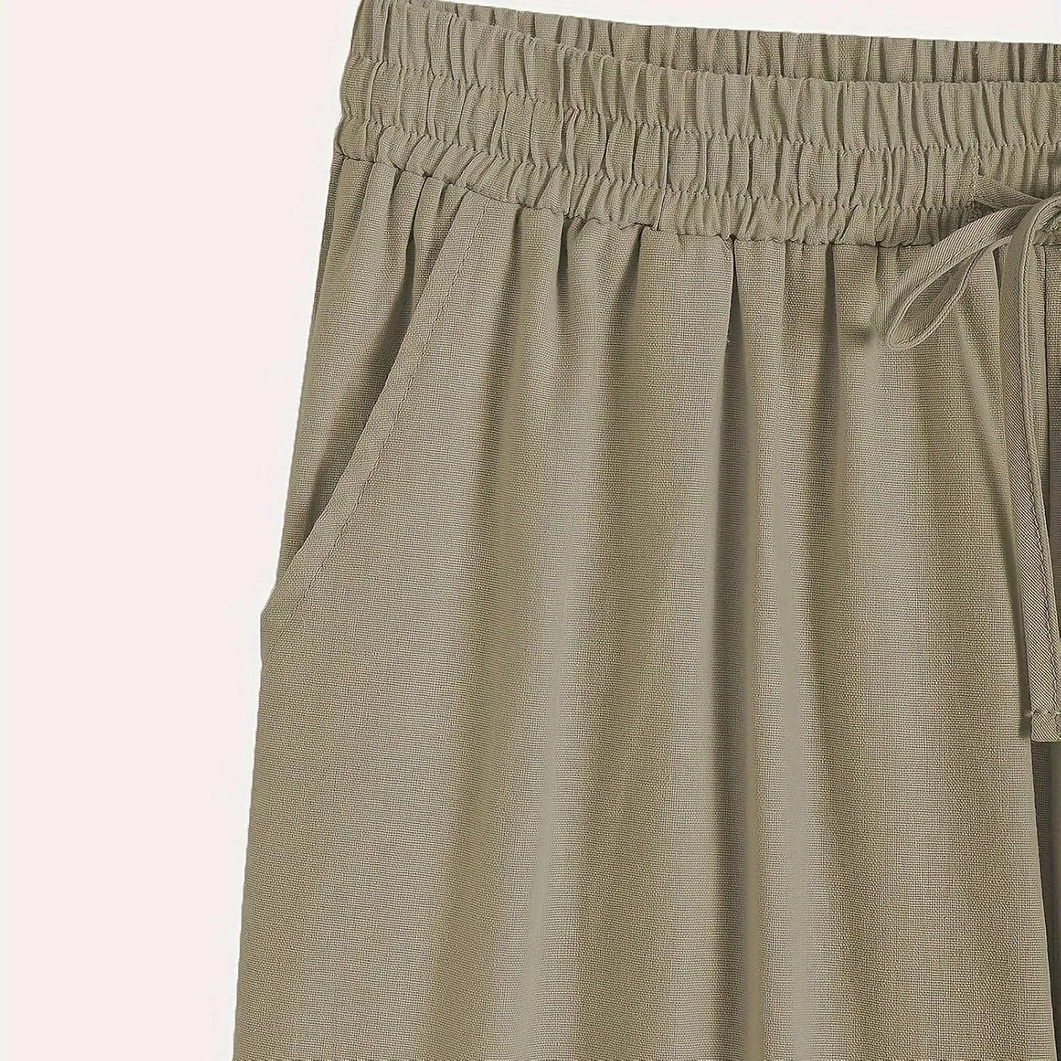 DASAYO Womens Linen Pants Drawstringgg Elastic Waist Straight Legg Trousers Summer Lightweigght Casual Pants with Pockets