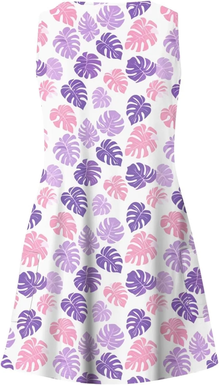 Dresses for Women 2025 Summer Beach Vacation Clothes Spring Sleeveless V Neck Casual Sundresses