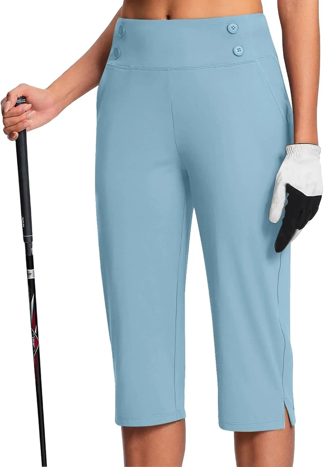 Dressy Capris for Women Work Yoga Slacks for Women 2025 Summer Ladies High Waisted Cropped Pants
