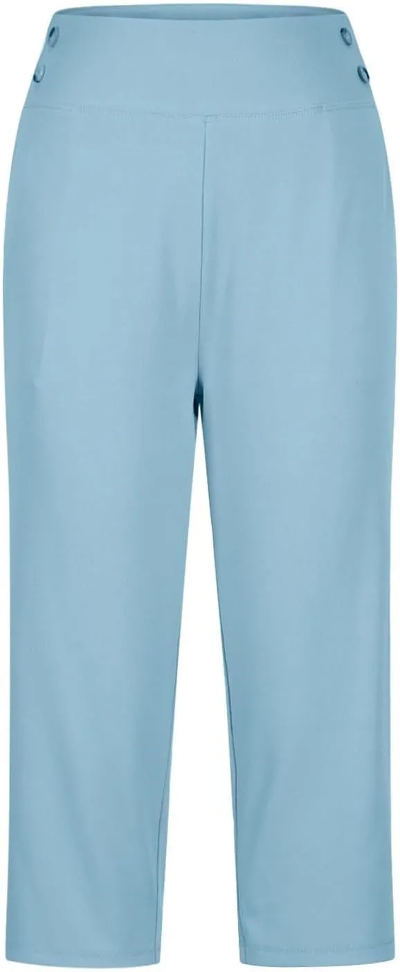Dressy Capris for Women Work Yoga Slacks for Women 2025 Summer Ladies High Waisted Cropped Pants