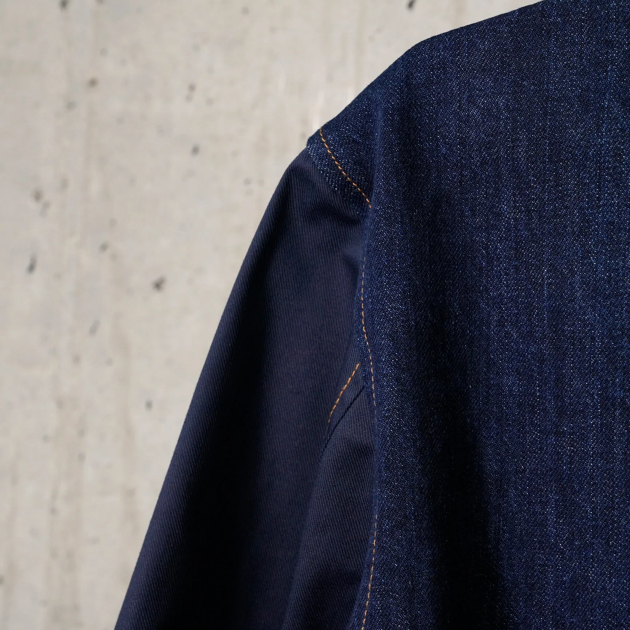 ECHO DENIM VARSITY JACKET / INDIGO