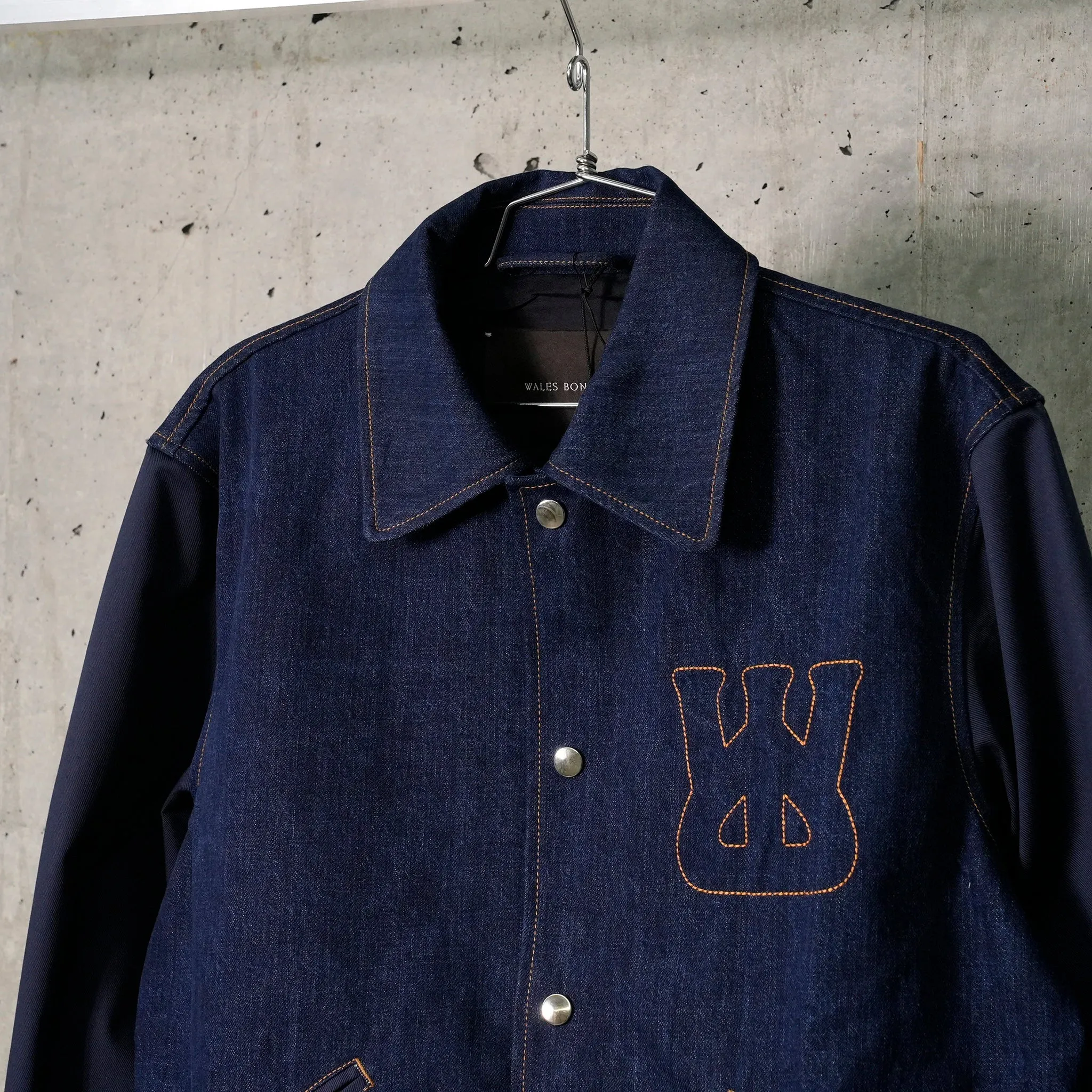 ECHO DENIM VARSITY JACKET / INDIGO