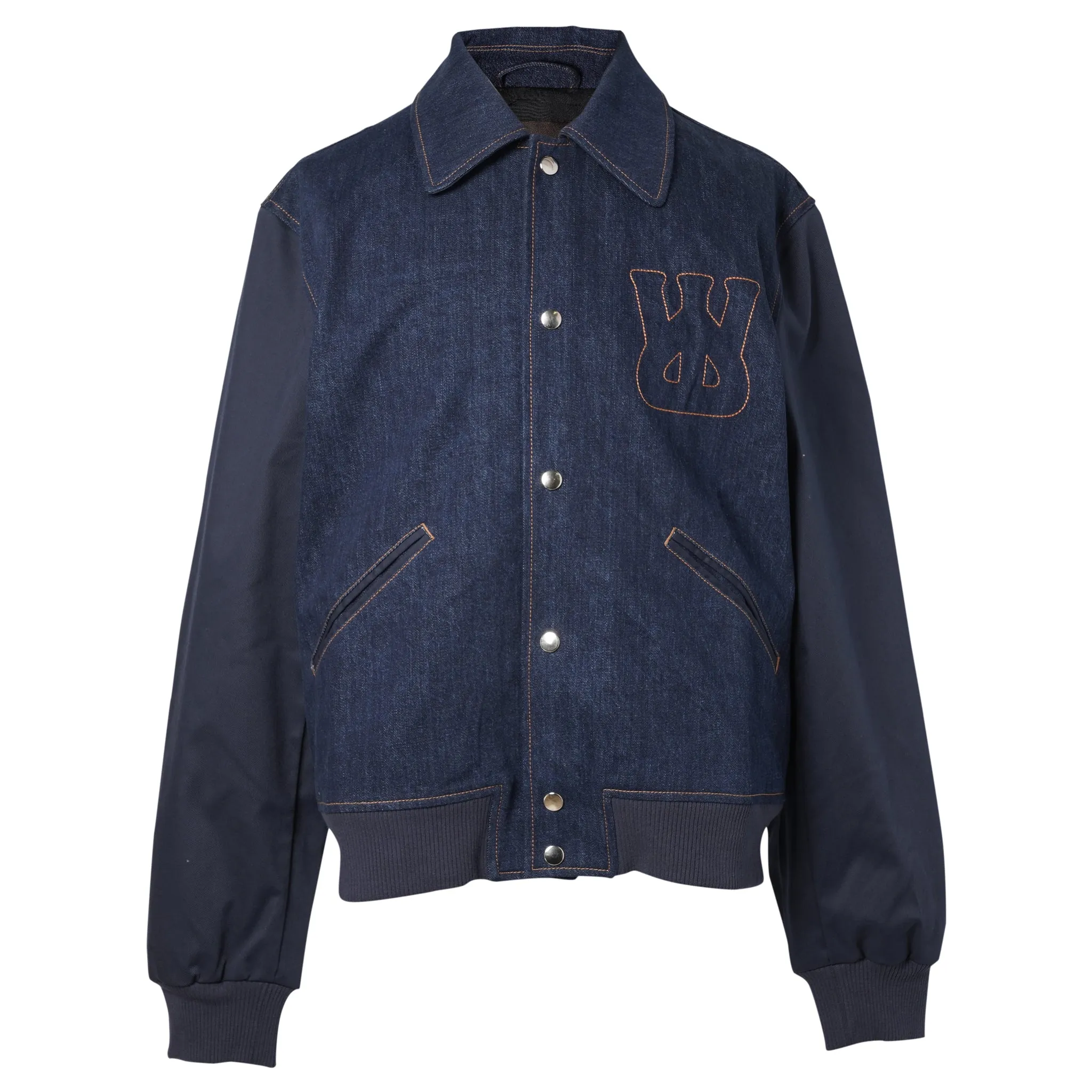 ECHO DENIM VARSITY JACKET / INDIGO