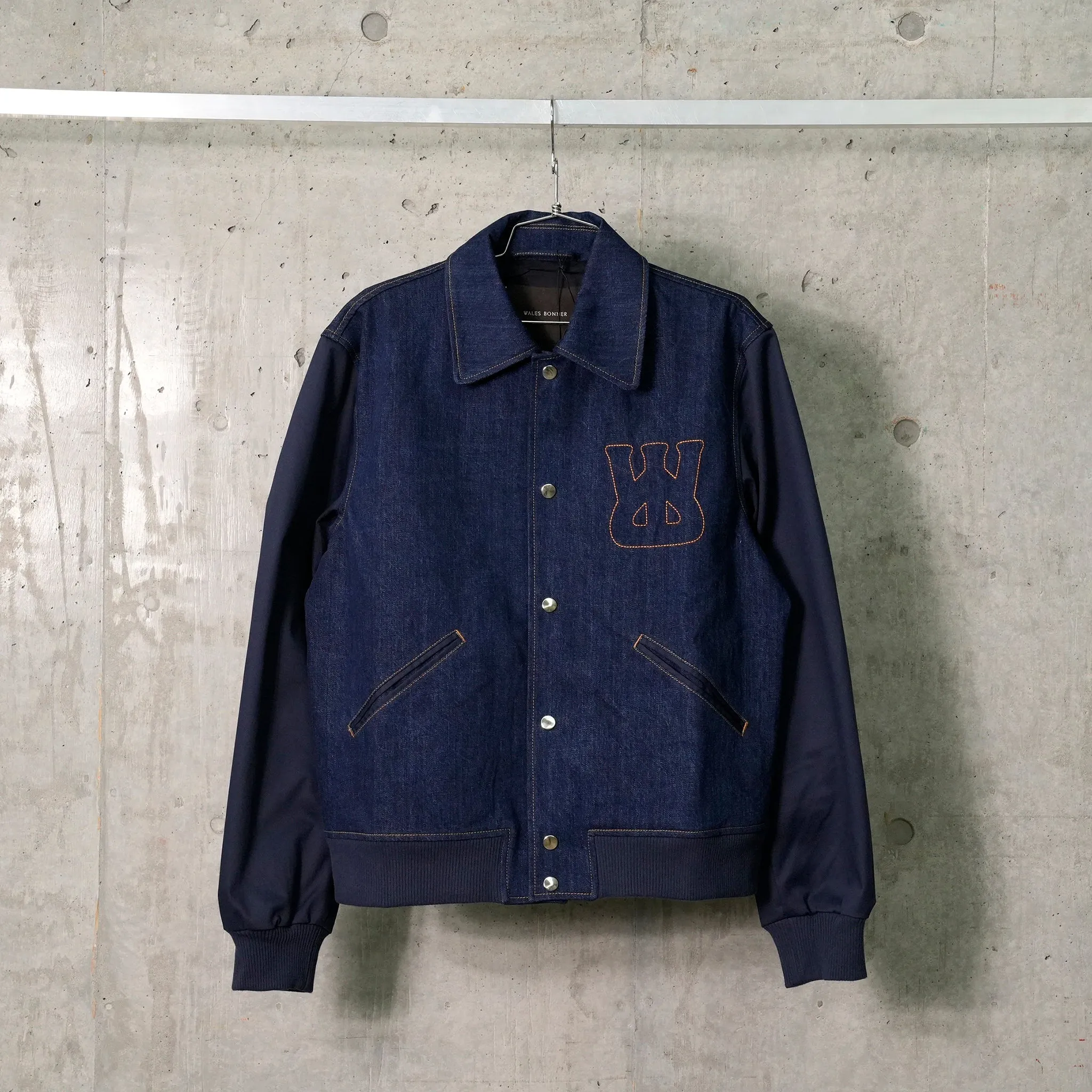 ECHO DENIM VARSITY JACKET / INDIGO