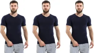 Egyptian Cotton Short Sleeves Stretch - Men's Short Sleeves Stretch Undershirt - (Pack of 3)