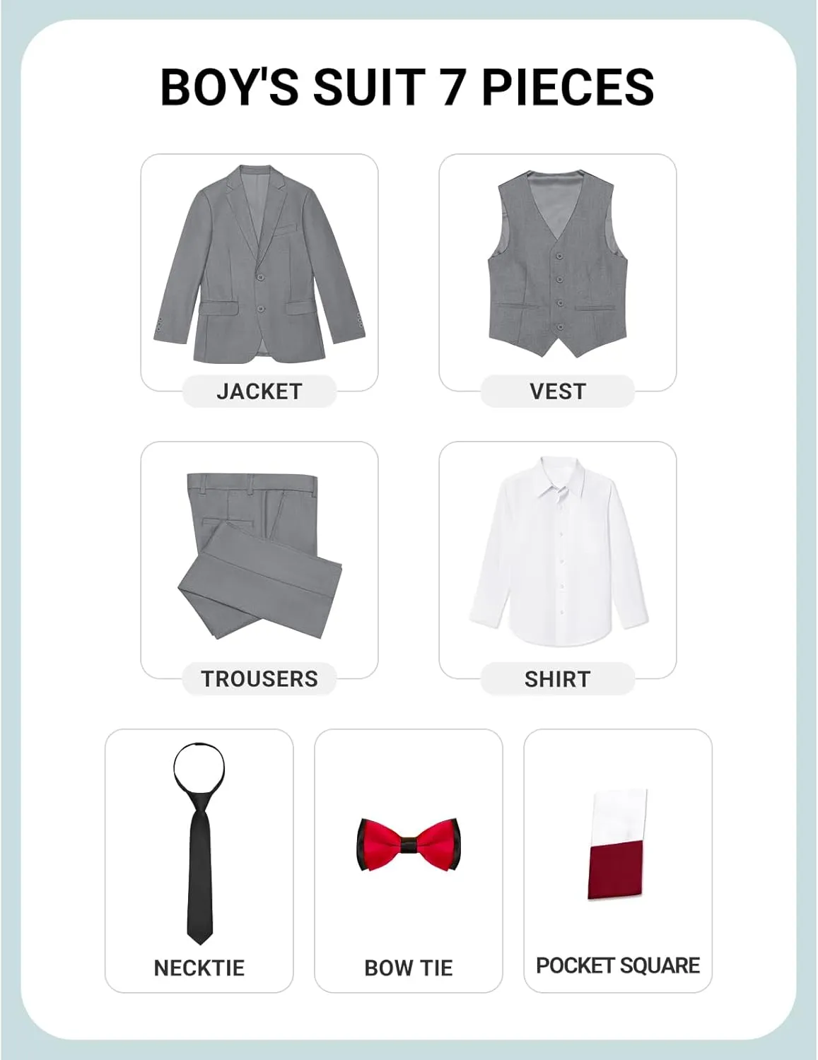 ELPA ELPA Boys Slim Fit Suit Kids Formal Suits Set for Boys Youth Suit Ring Bearer Outfit