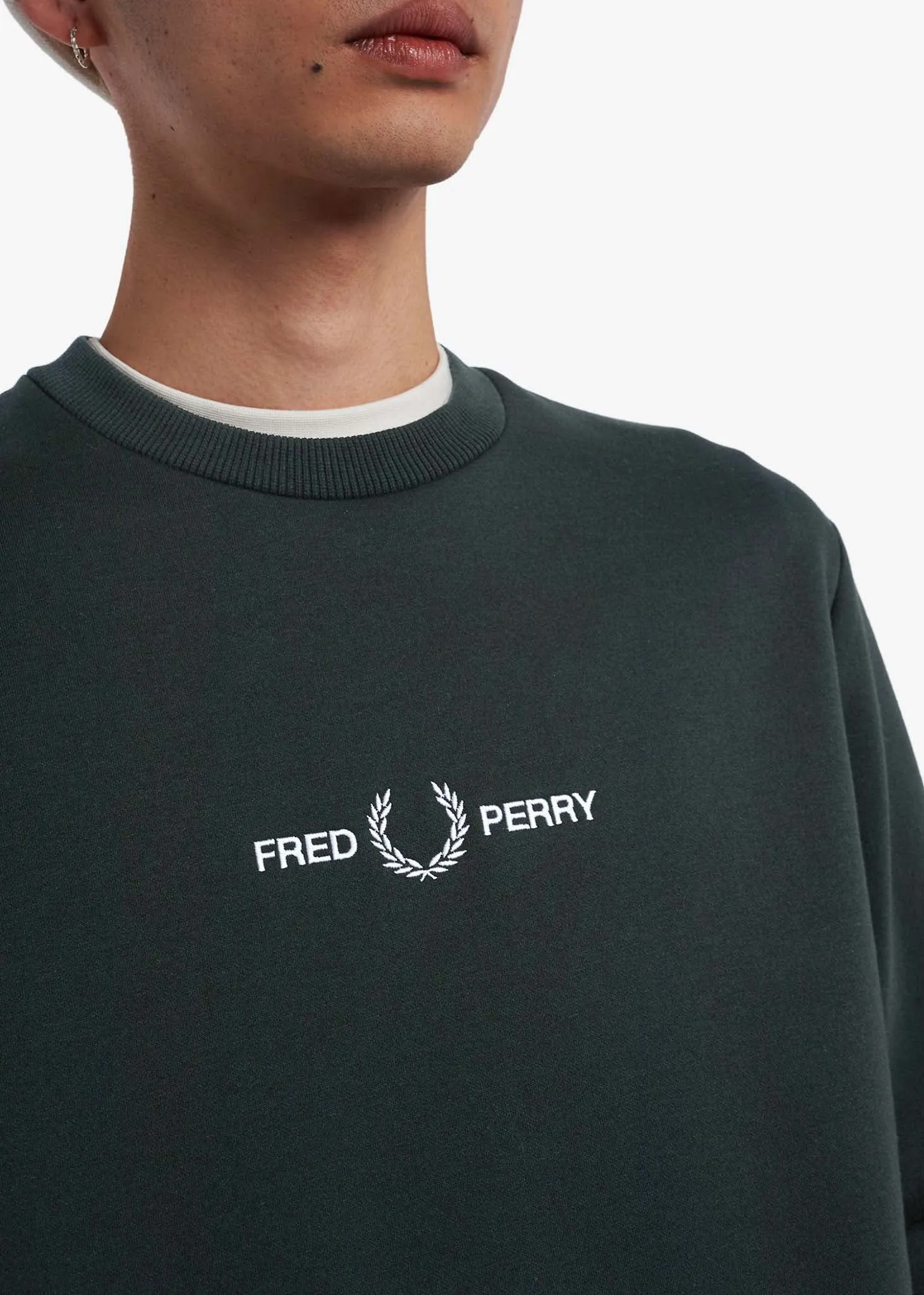 Embroidered sweatshirt - night green