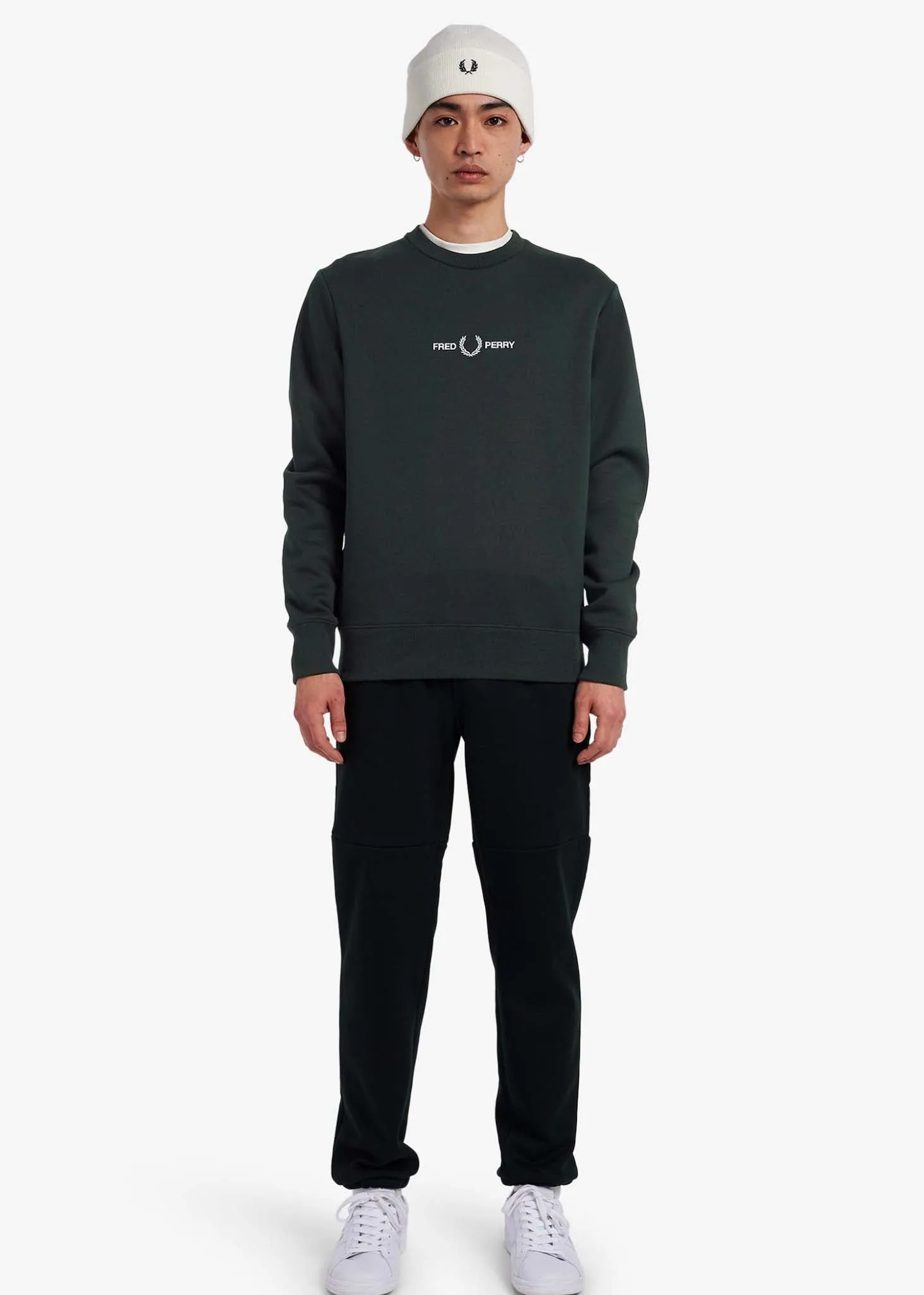 Embroidered sweatshirt - night green