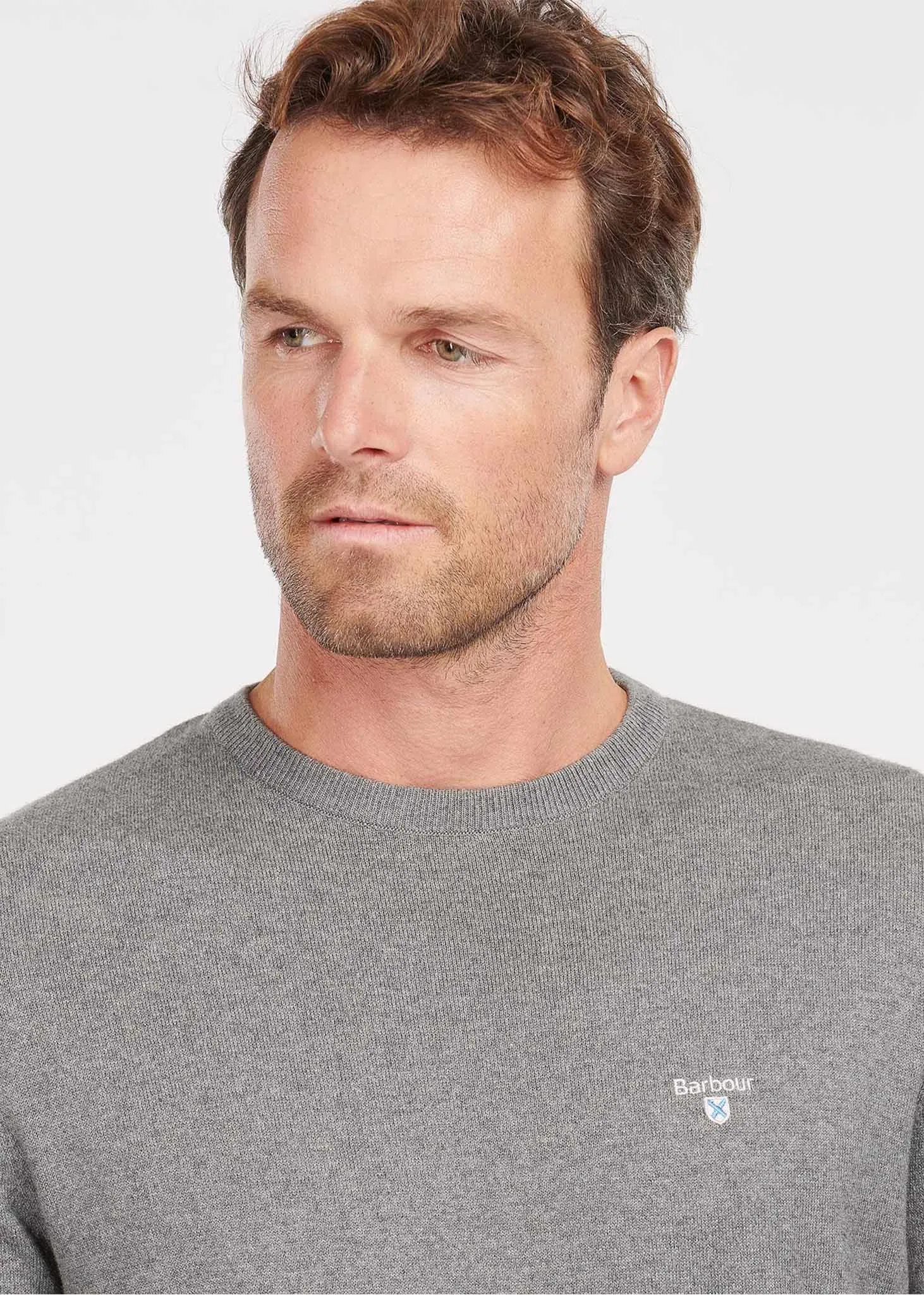 Essential cotton cashmere crew - grey marl
