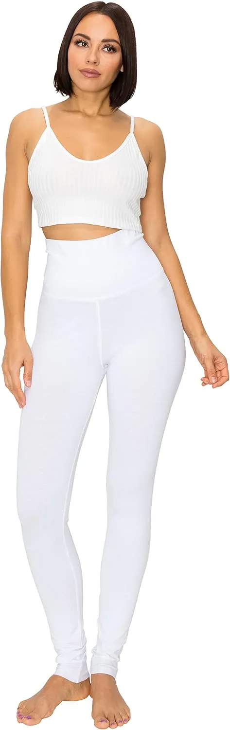 EttelLut - Women's Cotton and Spandex Leggings Pants with Full Length - Great for Yoga, Workout, Exercise, Gym and Running