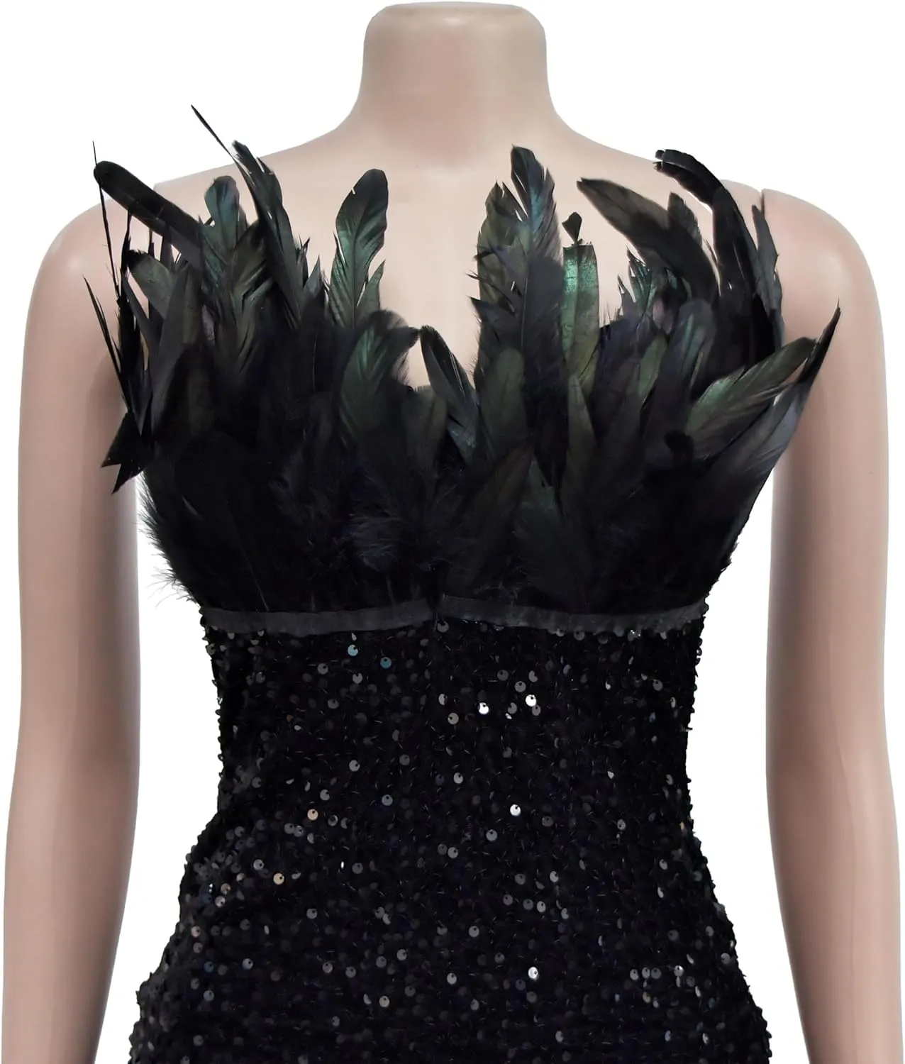 Feather Sequin Cocktail Dress for Women Sexy Party Club Night