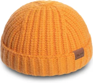 Fisherman Short Beanie Hats for Men, Knit Skull Cap Cuff Trawler Hat Mens Stylish Watch Cap Winter Warm Hat for Daily Wear