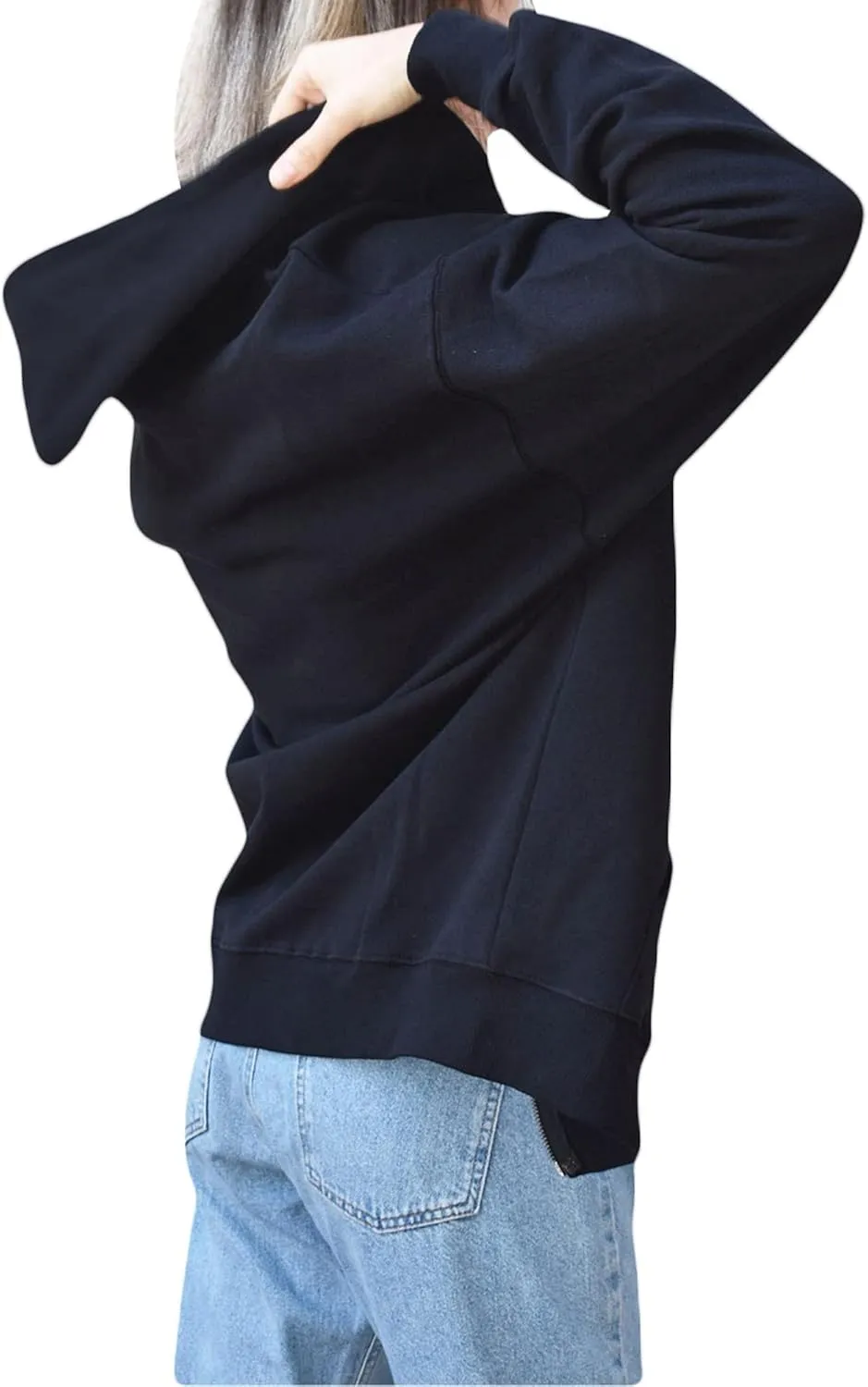 FOMOYUU Womens Oversized Zip Up Hoodie Y2K Jacket Baggy Loose Basic Zipper Hooded Sweatshirt Coat