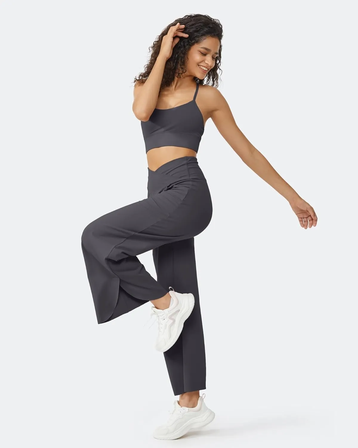 G4Free 25''/27''/29'' Wide Leg Pants for Women Loose Yoga Cross High Waist Dance Palazzo Casual Pants with Pockets