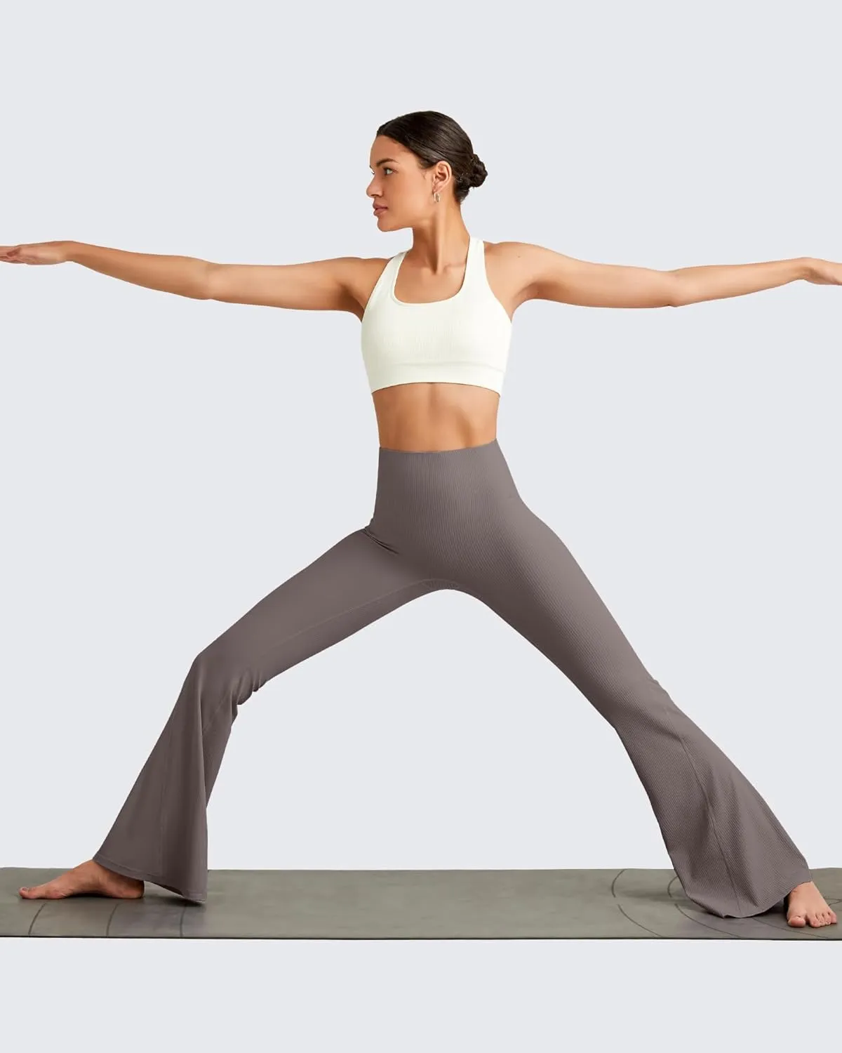G4Free Ribbed Flare Yoga Pants for Women High Waisted Bell Bottom Leggings Tummy Control Petite/Regular/Tall