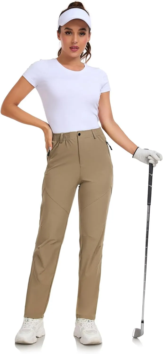 Golf Pants Women 27''/29''/31'' Lightweight Travel Pants for Ladies Quick Dry Nylon Outdoor Hiking Slacks